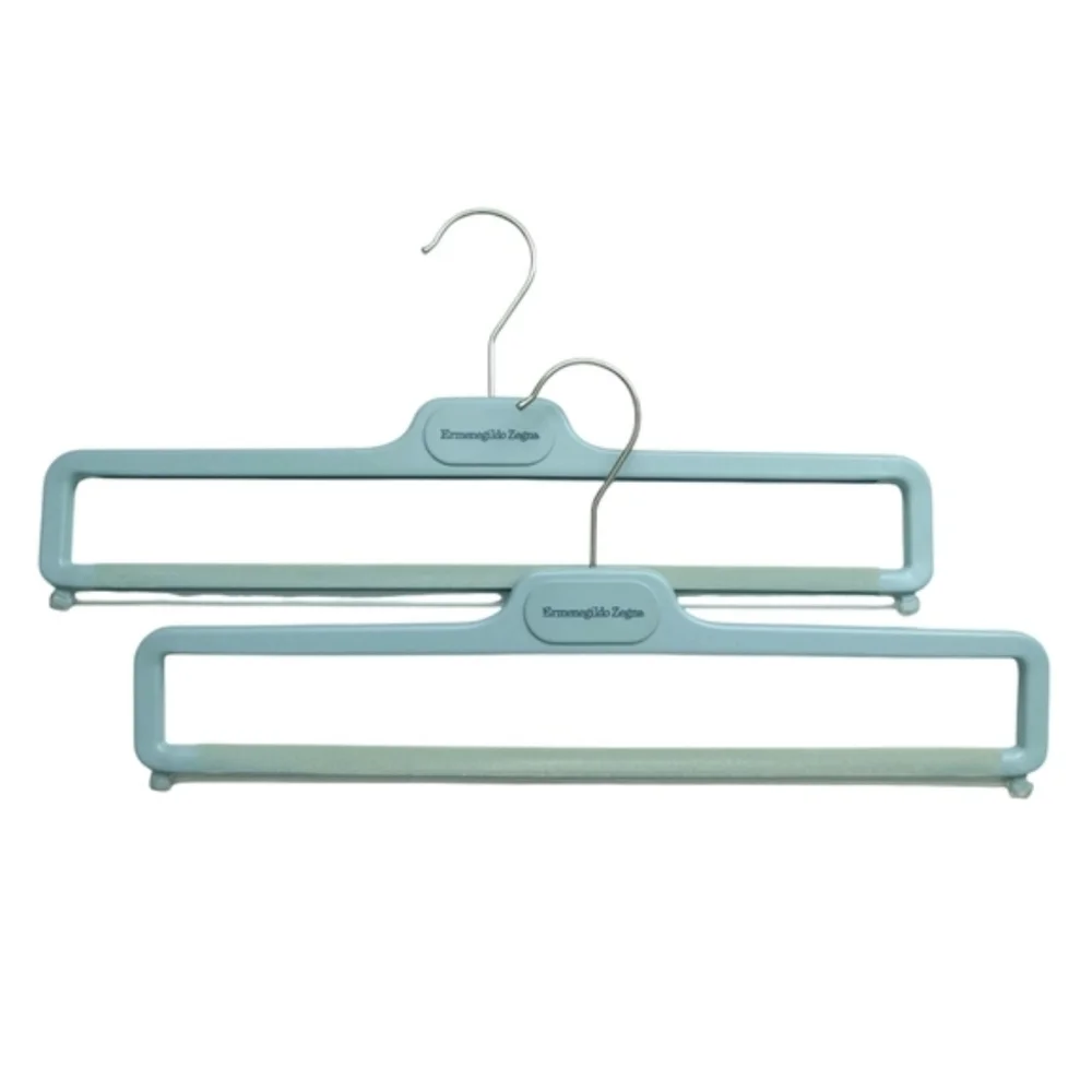 Ermenegildo Zegna Set Of 2 Light Gray Closet Hangers Trousers Pants Slim Plastic